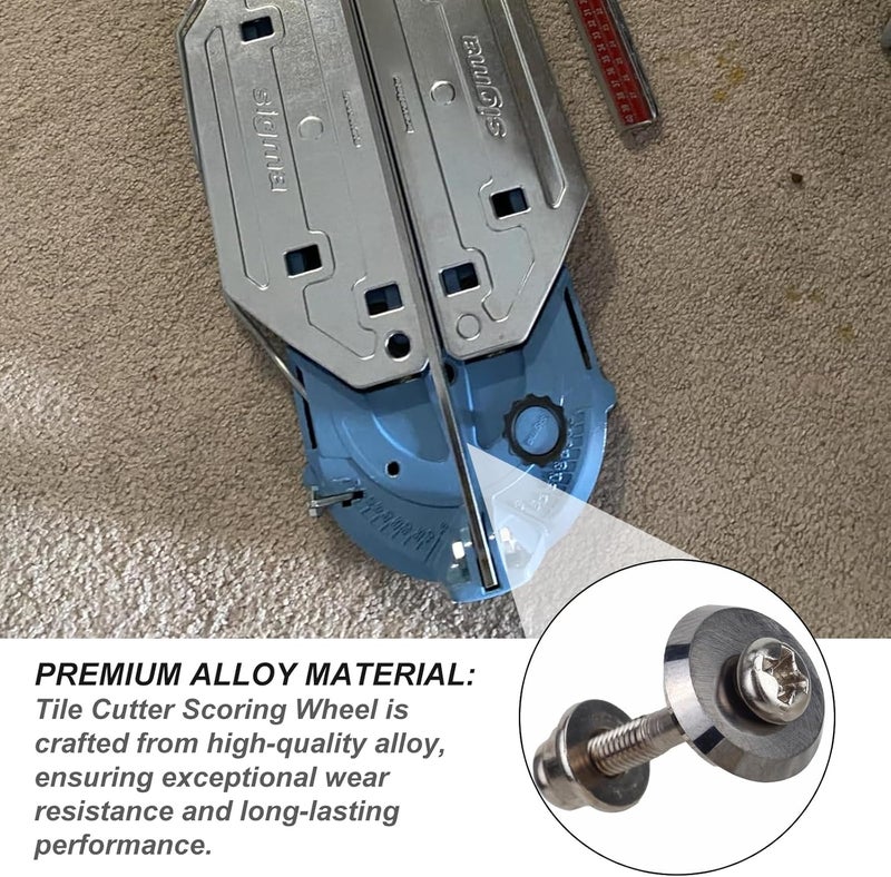 GGTE 12mm Tile Cutter Scoring Wheel 14A for All Sigma Pull Handle Tile Cutters,Alloy Manual Tile Cutting Wheel for Ceramic Tile, Ceramics, Porcelain, Glass - Image 4